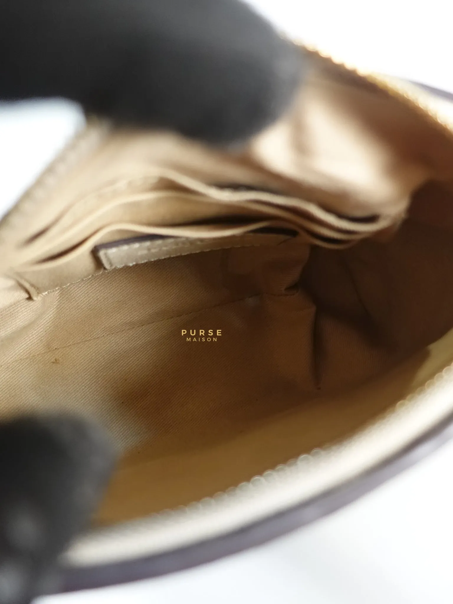 See Mini Beige Leather Shoulder Bag