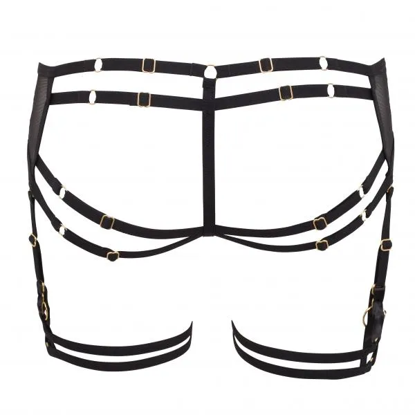 Sera Open-Back Suspender Brief - Black -