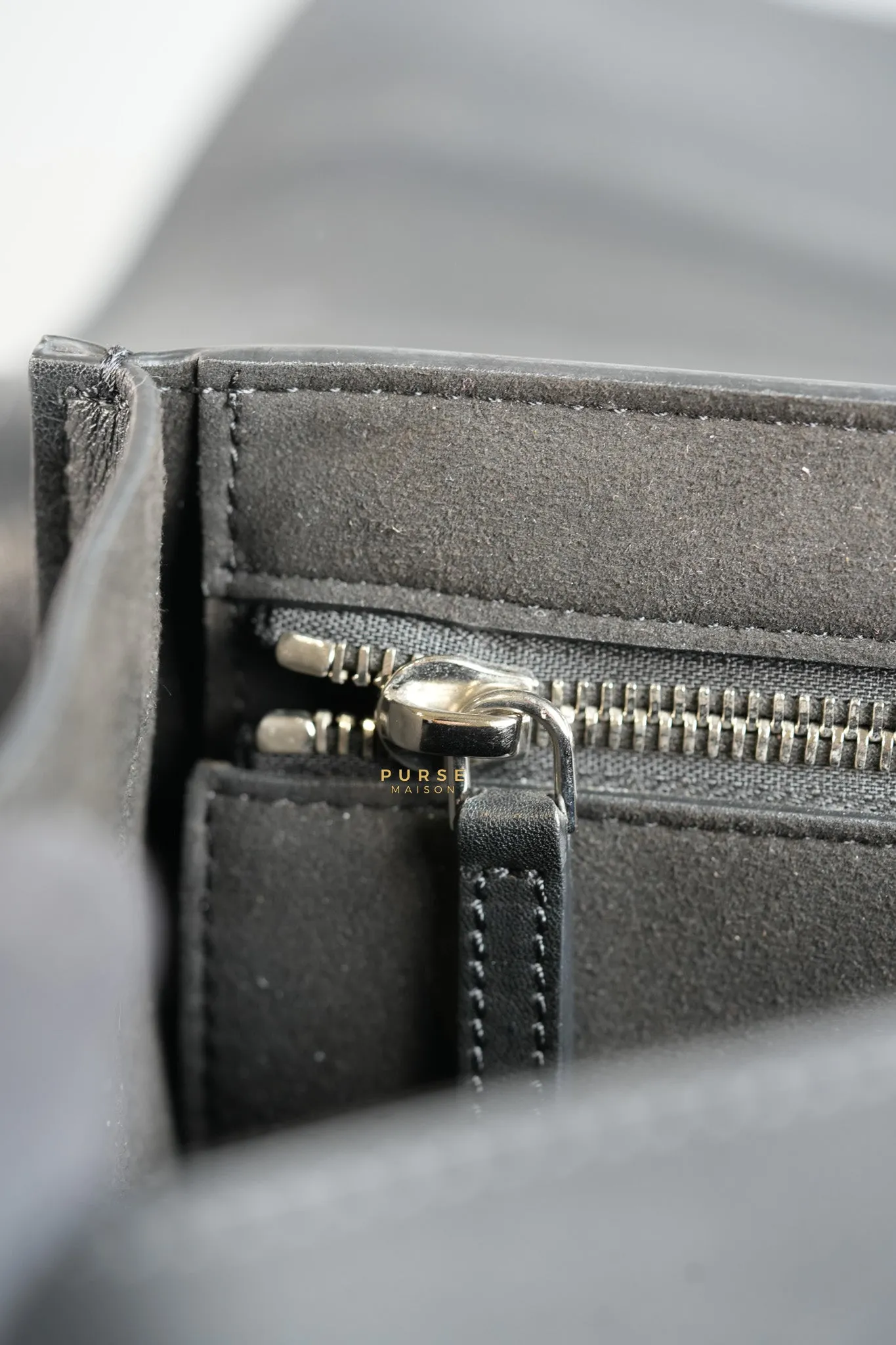 Shark Tooth Small Black/Red Calfskin Leather Shoulder Bag