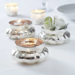 Silver Large Frosted Tea Light Holder