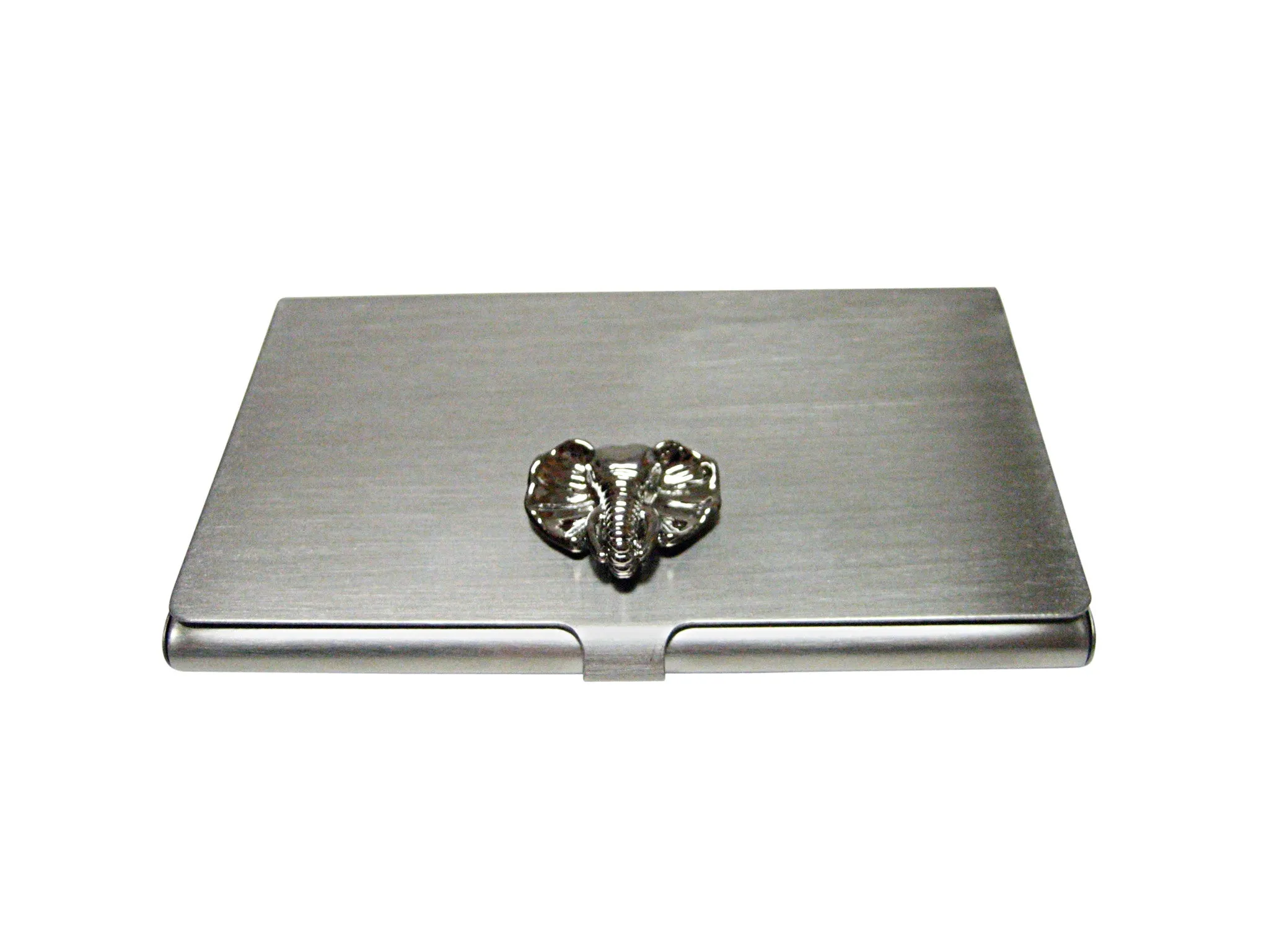 Silver Toned Elephant Head Business Card Holder