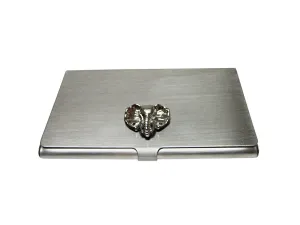 Silver Toned Elephant Head Business Card Holder