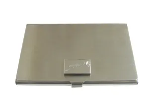 Silver Toned Etched Dragonfly Business Card Holder