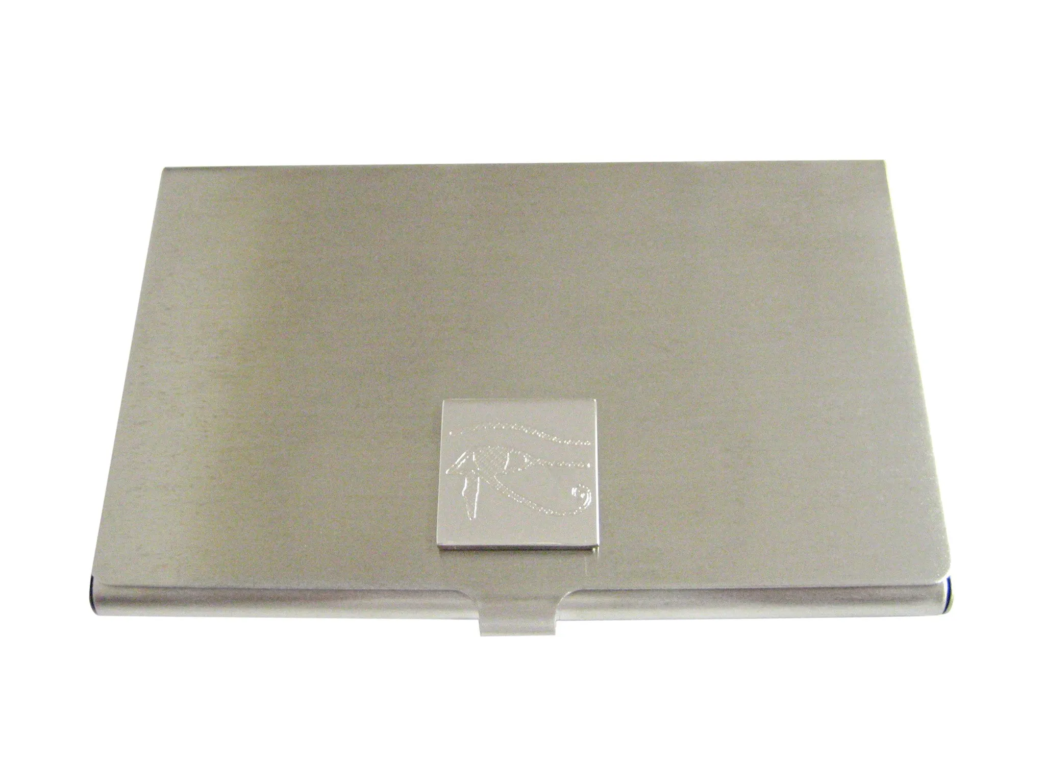 Silver Toned Etched Eye of Horus Business Card Holder