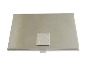 Silver Toned Etched Eye of Horus Business Card Holder