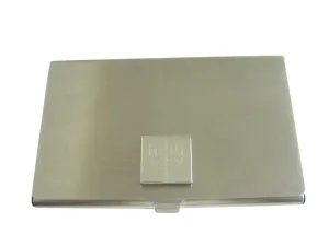 Silver Toned Etched Menorah Business Card Holder