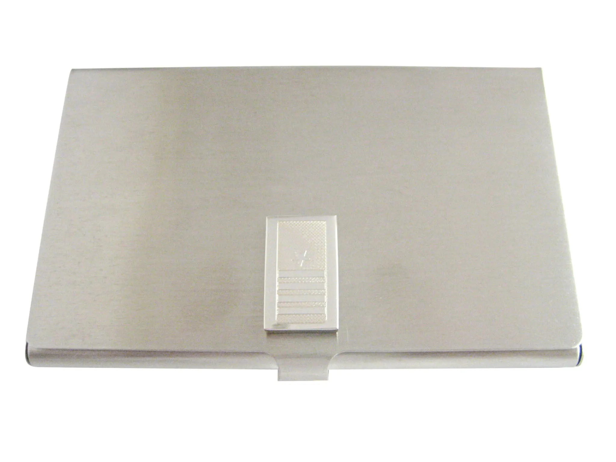 Silver Toned Etched Nautical Captain Rank Business Card Holder