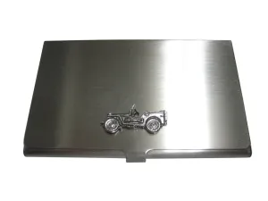 Silver Toned Jeep Car Business Card Holder