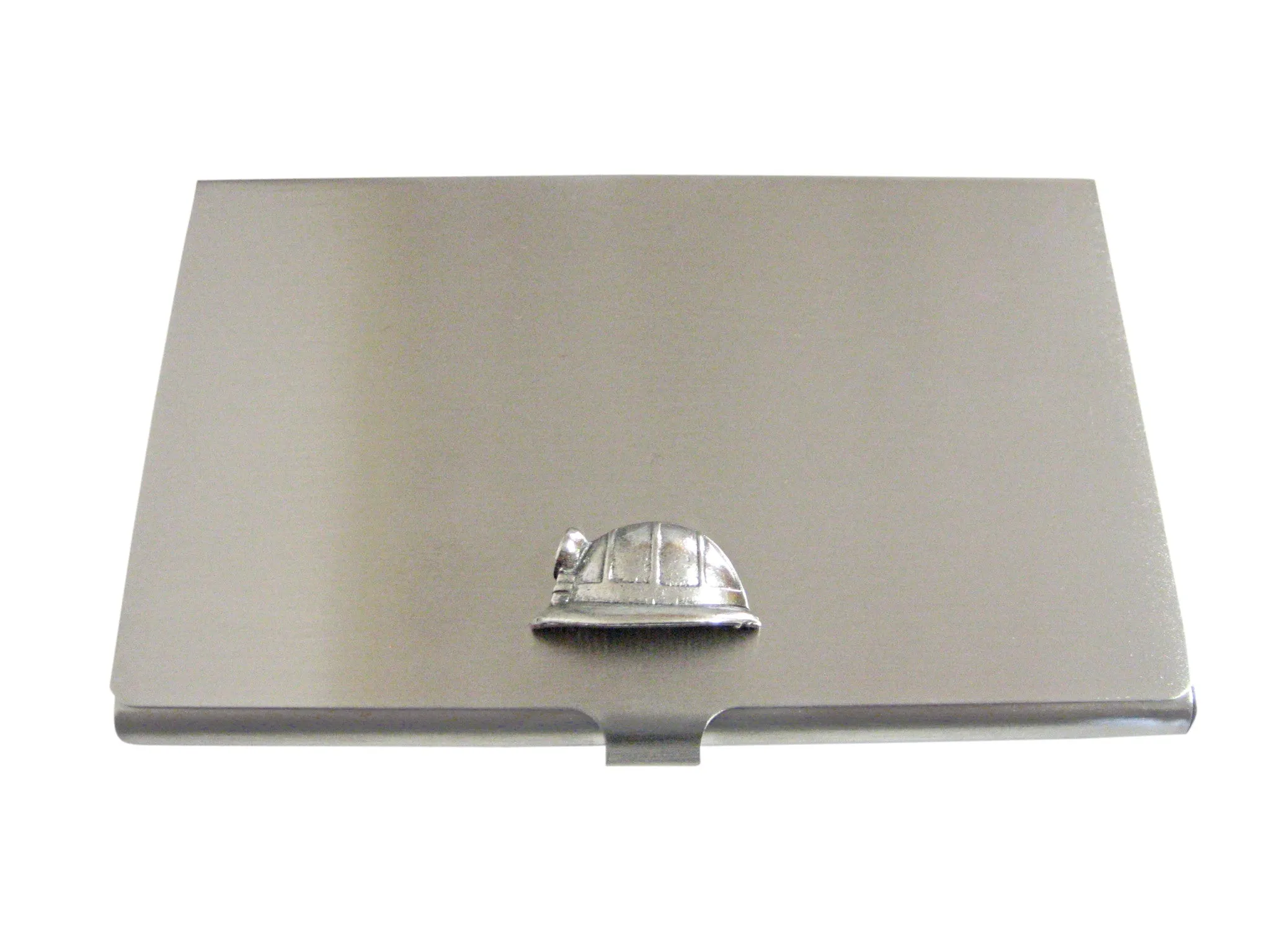 Silver Toned Textured Mining Helmet Business Card Holder