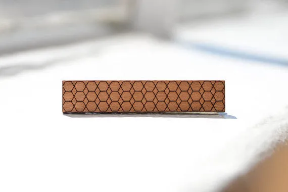 Skinny Tie Clip - Hexagonal Honeycombs