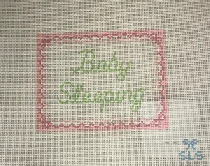 SLS Needlepoint Baby Sleeping- Pink
