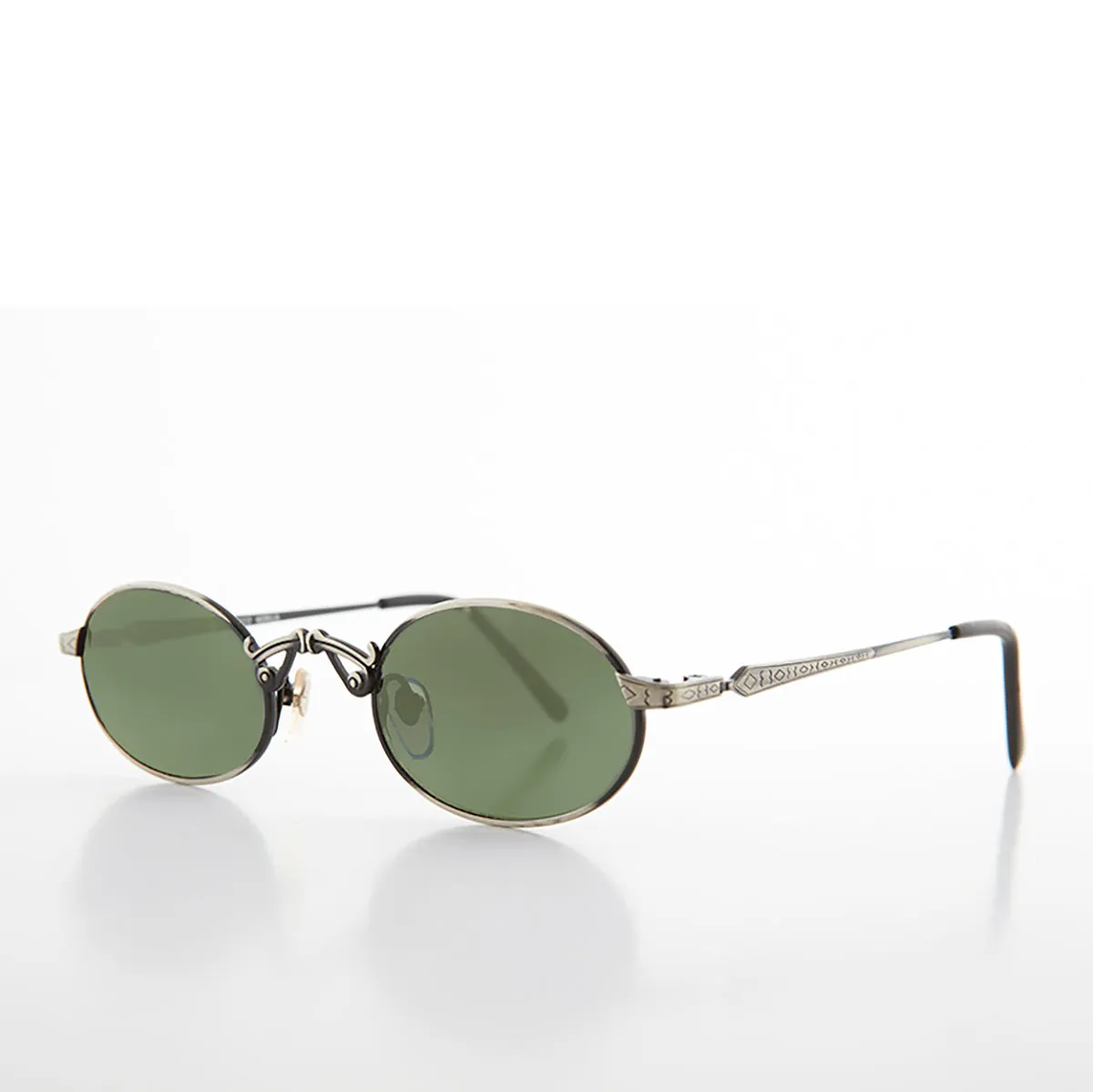 Small Oval Victorian Steampunk 90s Sunglass - Leon 1