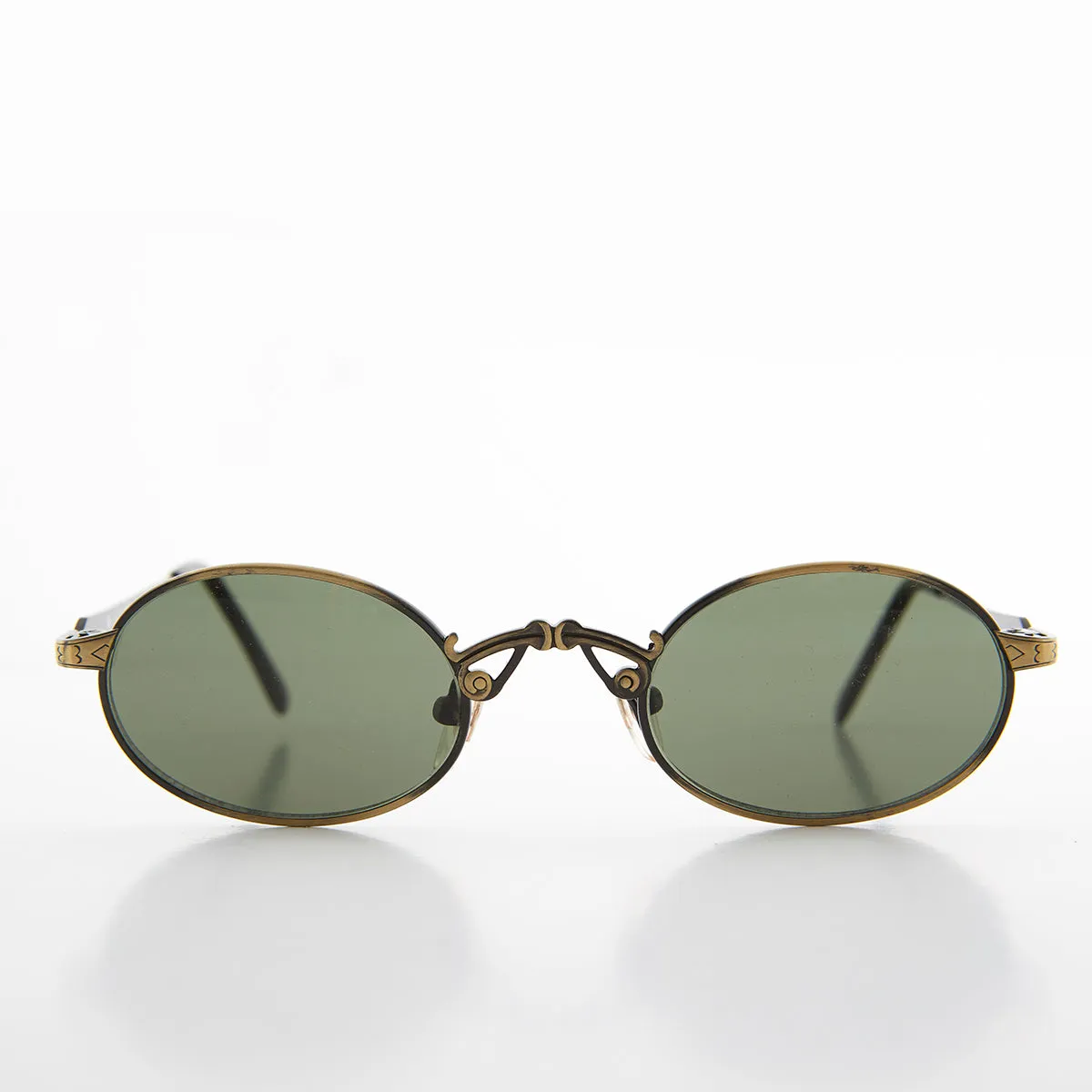 Small Oval Victorian Steampunk 90s Sunglass - Leon 1