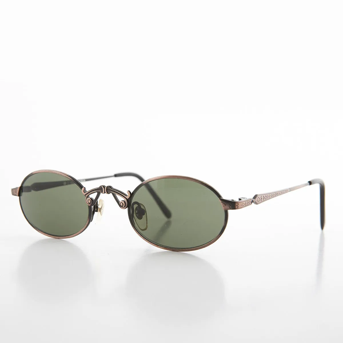 Small Oval Victorian Steampunk 90s Sunglass - Leon 1