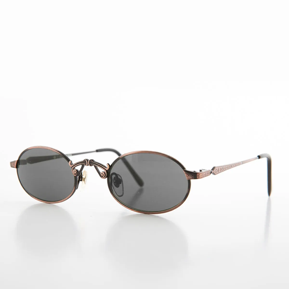 Small Oval Victorian Steampunk 90s Sunglass - Leon 1