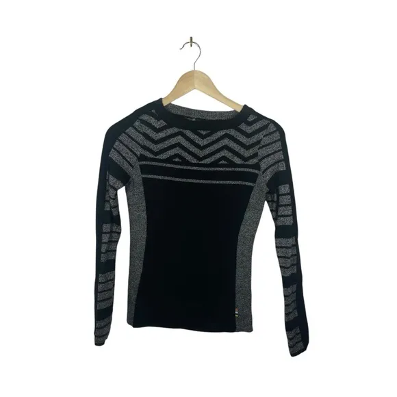 Smartwool Women’s Dacono Patterned Merino Wool Sweater Black/Grey Size XS