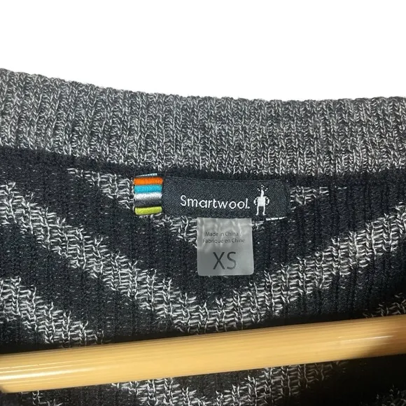 Smartwool Women’s Dacono Patterned Merino Wool Sweater Black/Grey Size XS