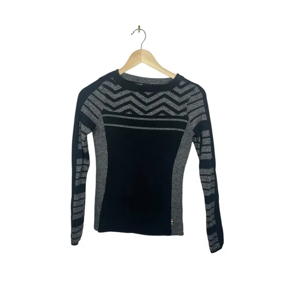 Smartwool Women’s Dacono Patterned Merino Wool Sweater Black/Grey Size XS