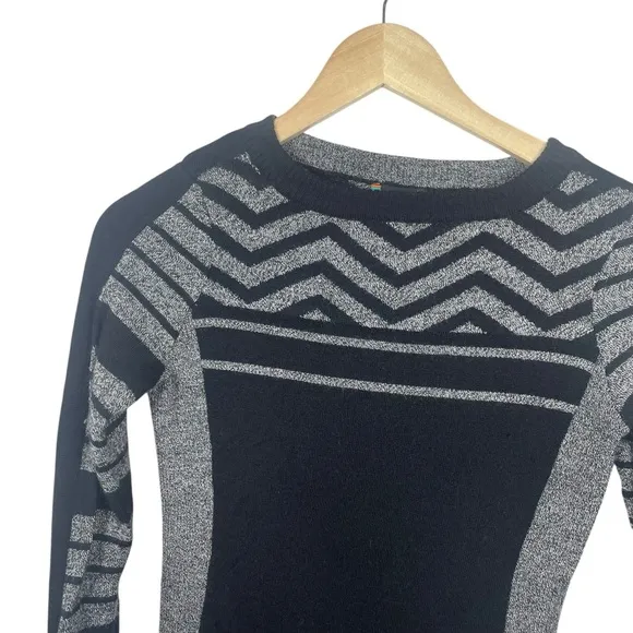 Smartwool Women’s Dacono Patterned Merino Wool Sweater Black/Grey Size XS