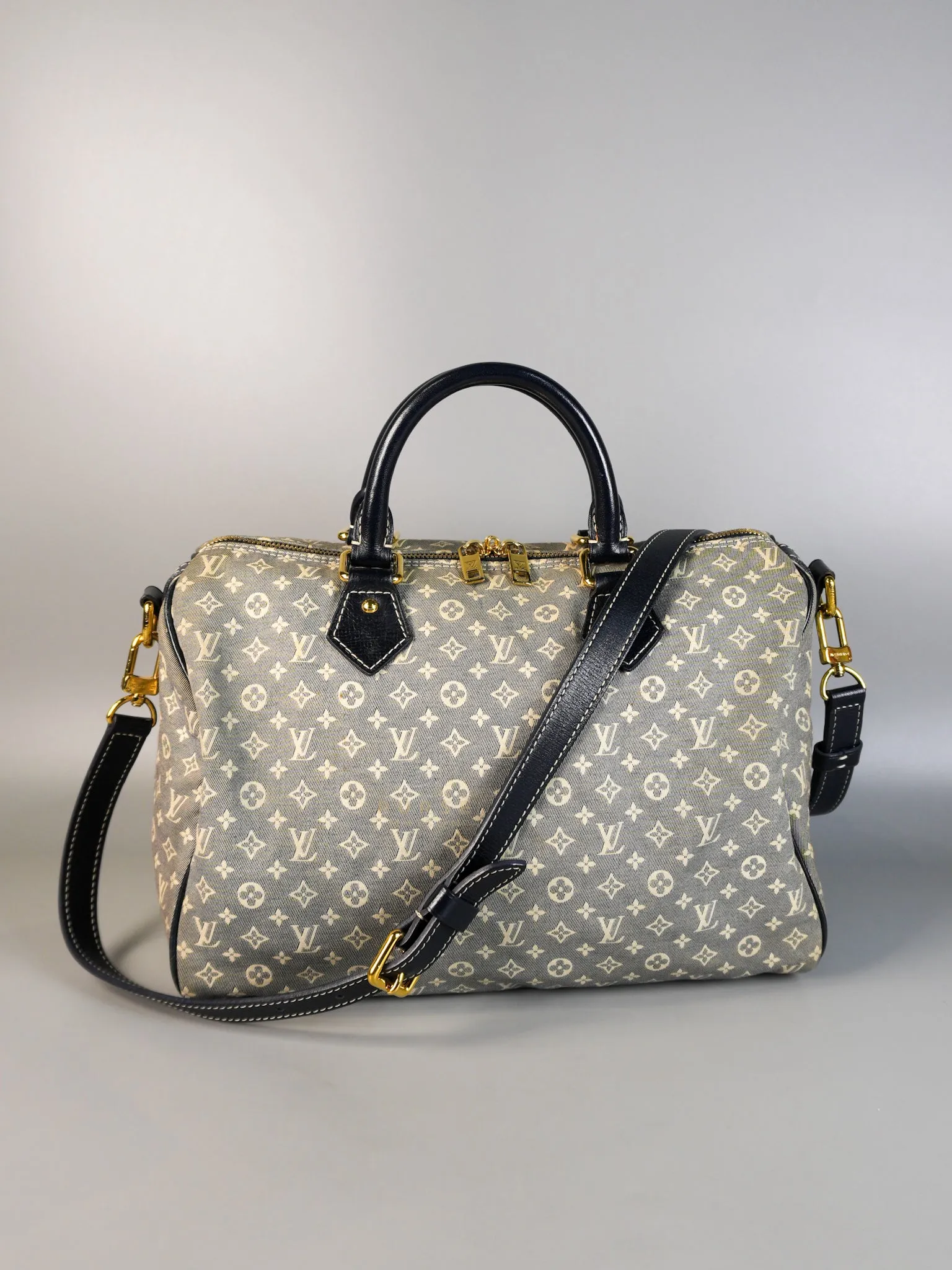 Speedy 30 Bandouliere Idylle in Monogram Denim Canvas (Date Code: MB3171)