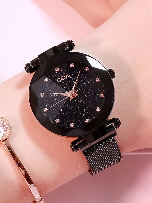 Star With Diamond Magnet Strap Womens' Watch