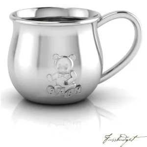 Sterling Silver Teddy Embossed Baby Cup