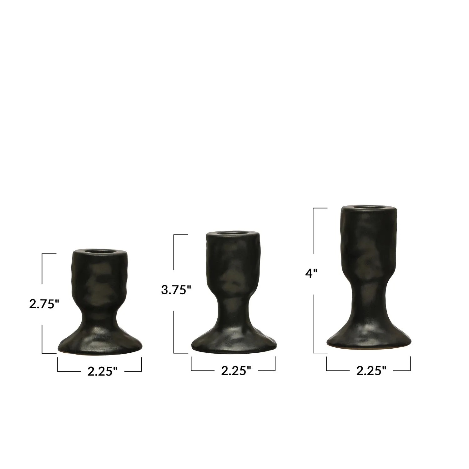 Stoneware Taper Holders, Reactive Glaze