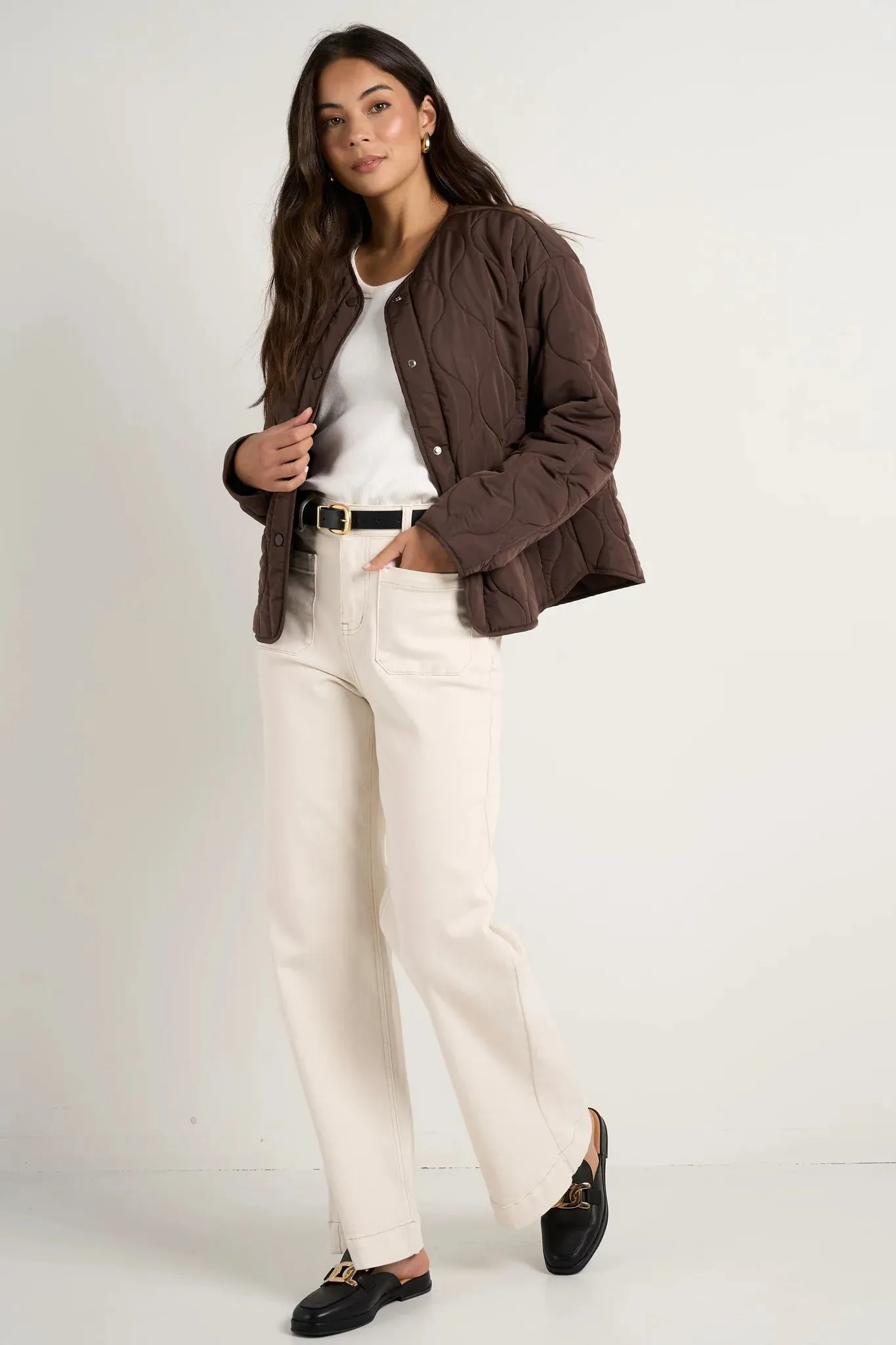 Stories Be Told Apex Collarless Puffer Jacket