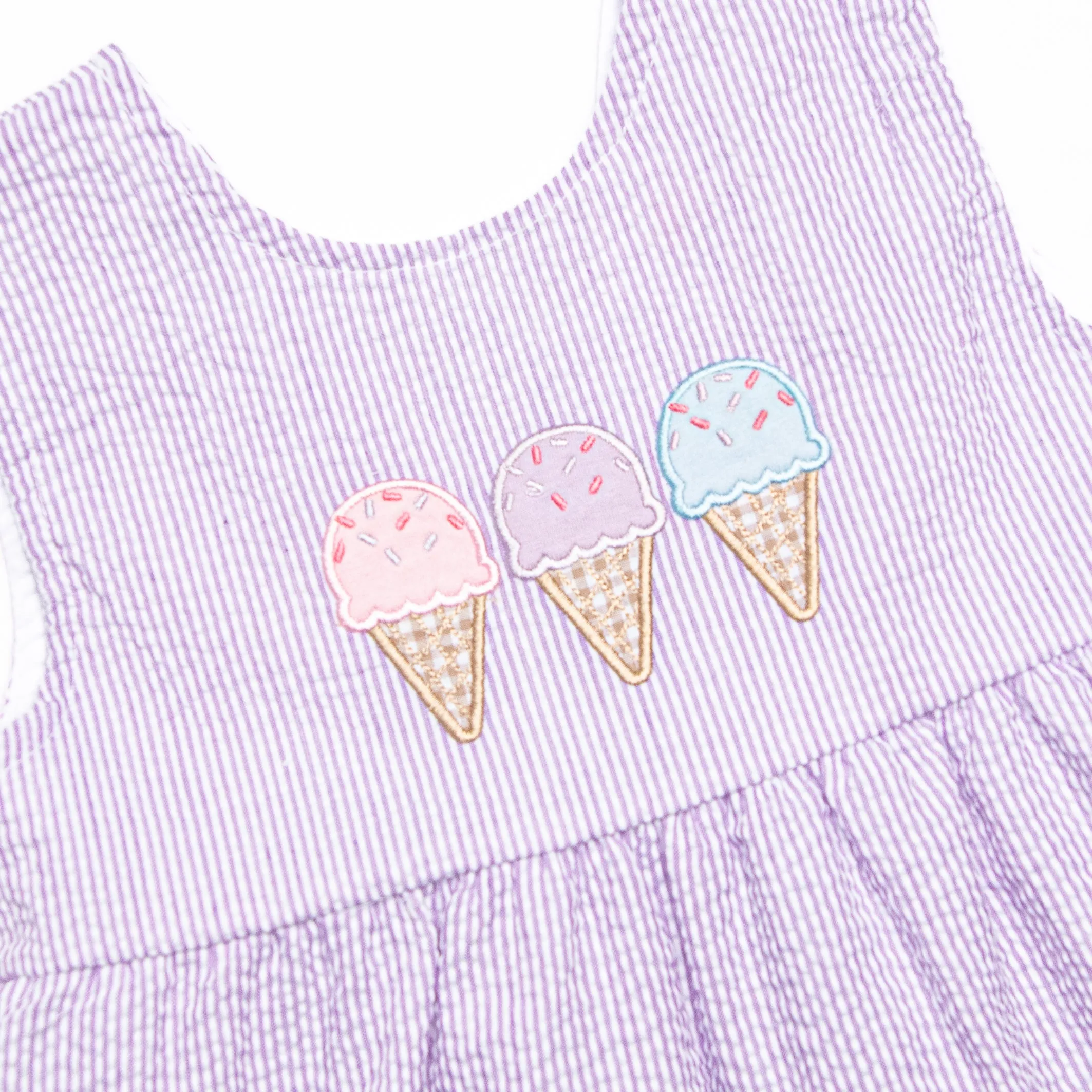 Summertime Sampler Applique Diaper Set, Purple