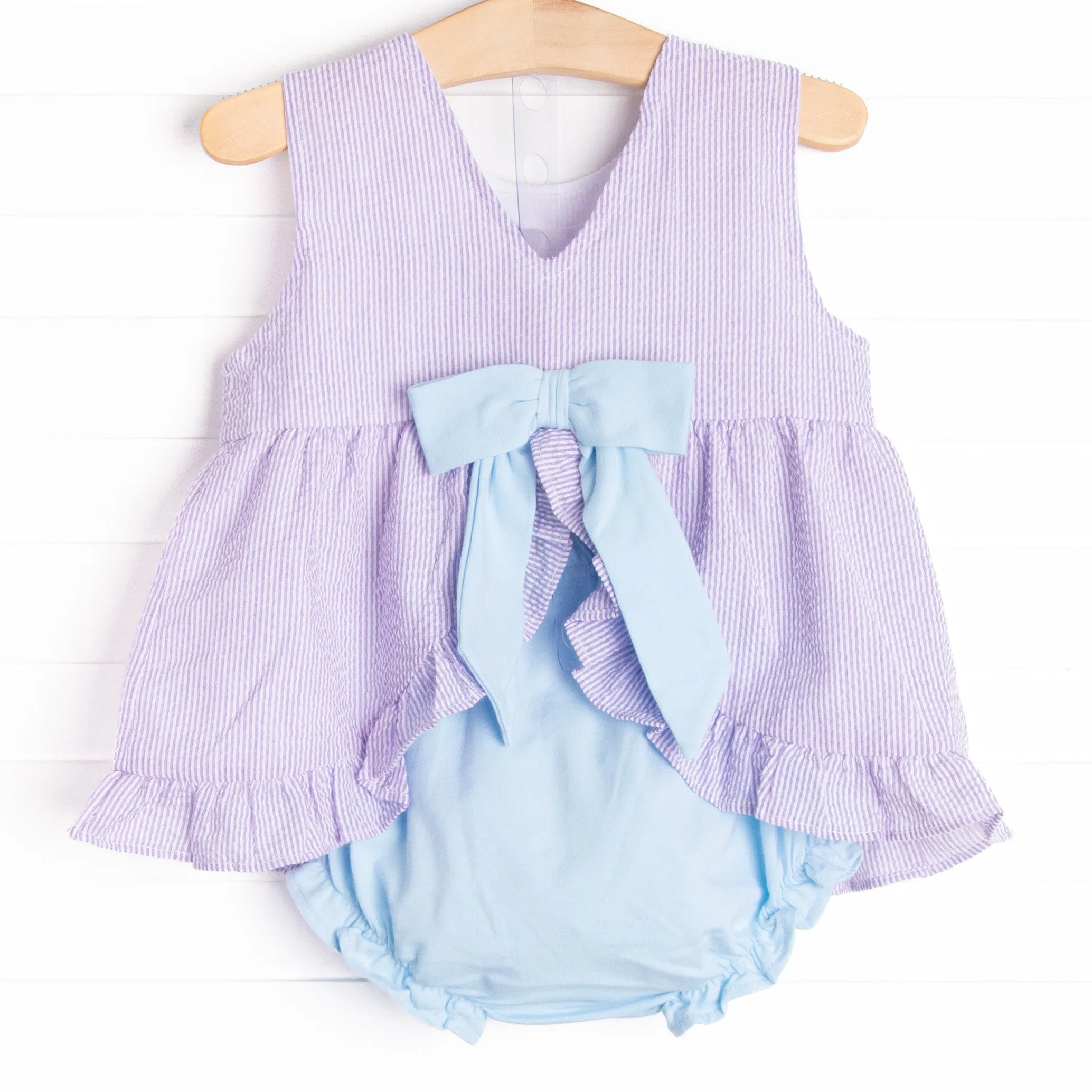 Summertime Sampler Applique Diaper Set, Purple