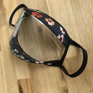 Teacher Flower Print Clear Window Mask Adult/Child Transparent Clear Mask by SACHIKA