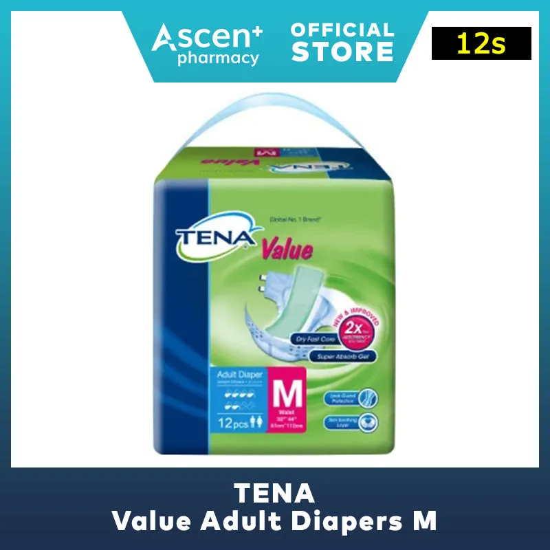 TENA Value Adult Diapers M [12s]