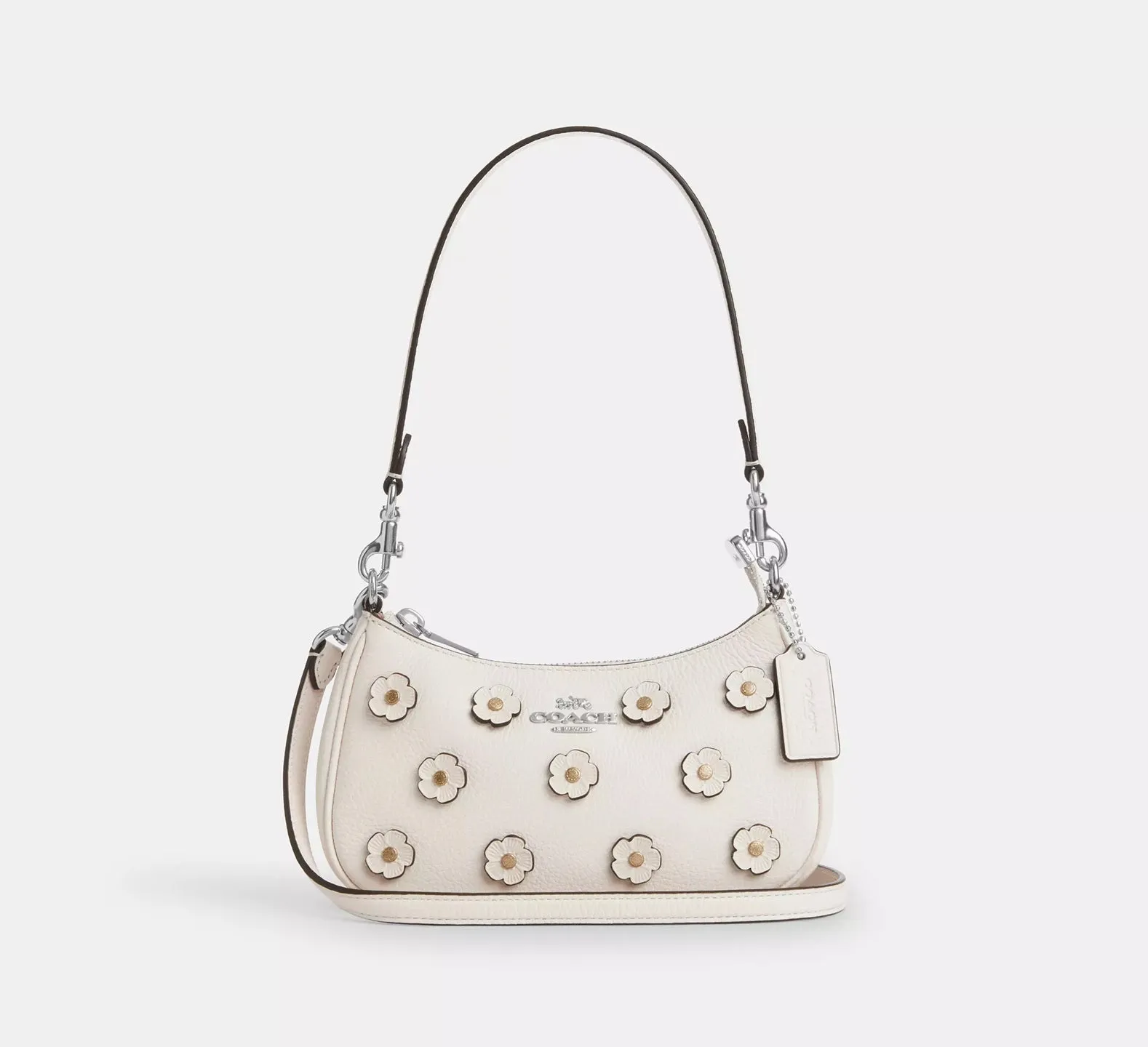 Teri Mini Crossbody Bag With Floral Applique Chalk Coach
