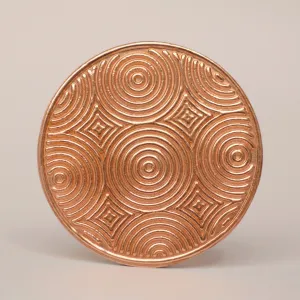 Textured round disc, patterned disk 40mm concentric circle design