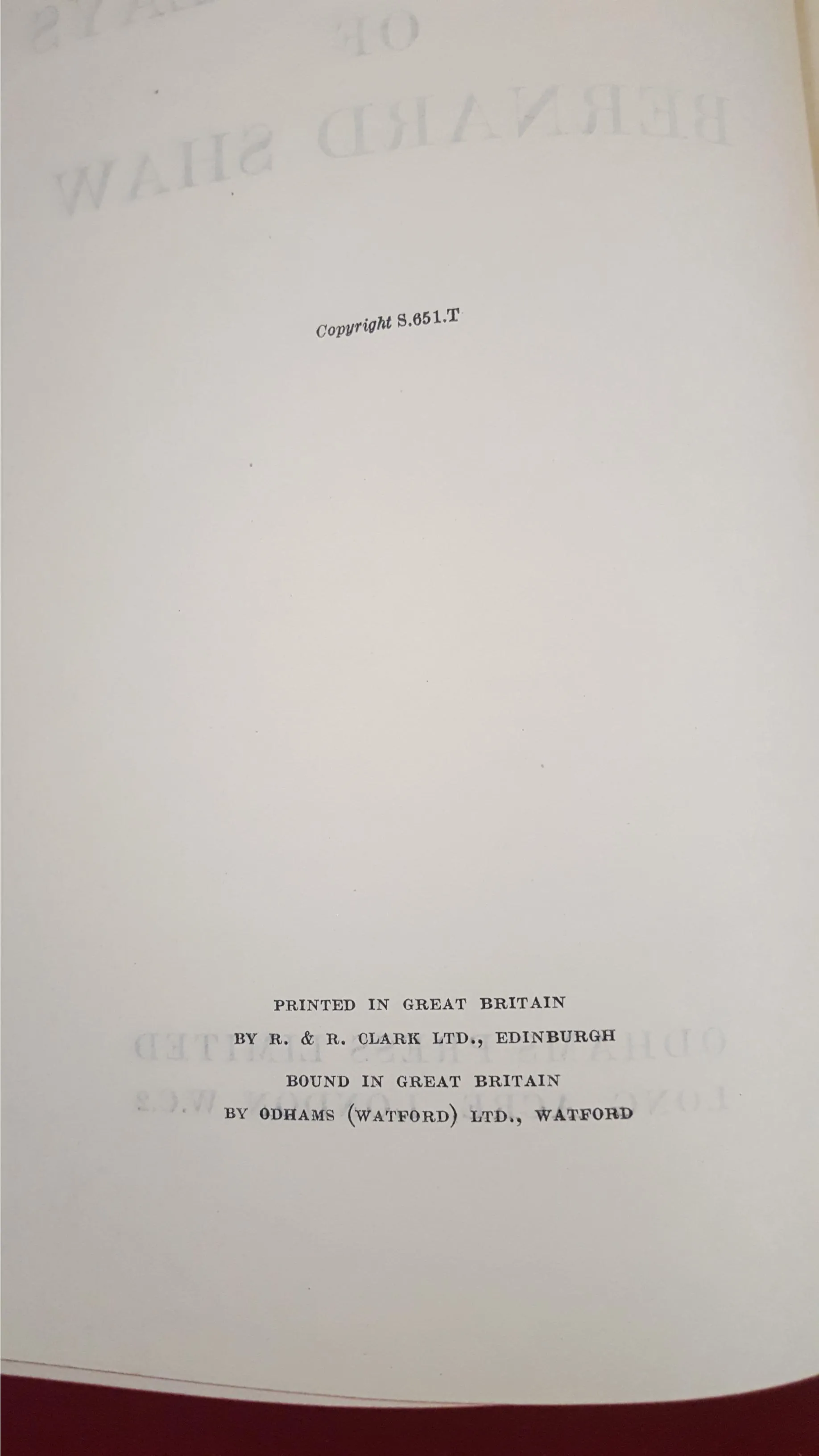 The Complete Plays Of Bernard Shaw, Odhams Press Limited, 1951, Complete Edition