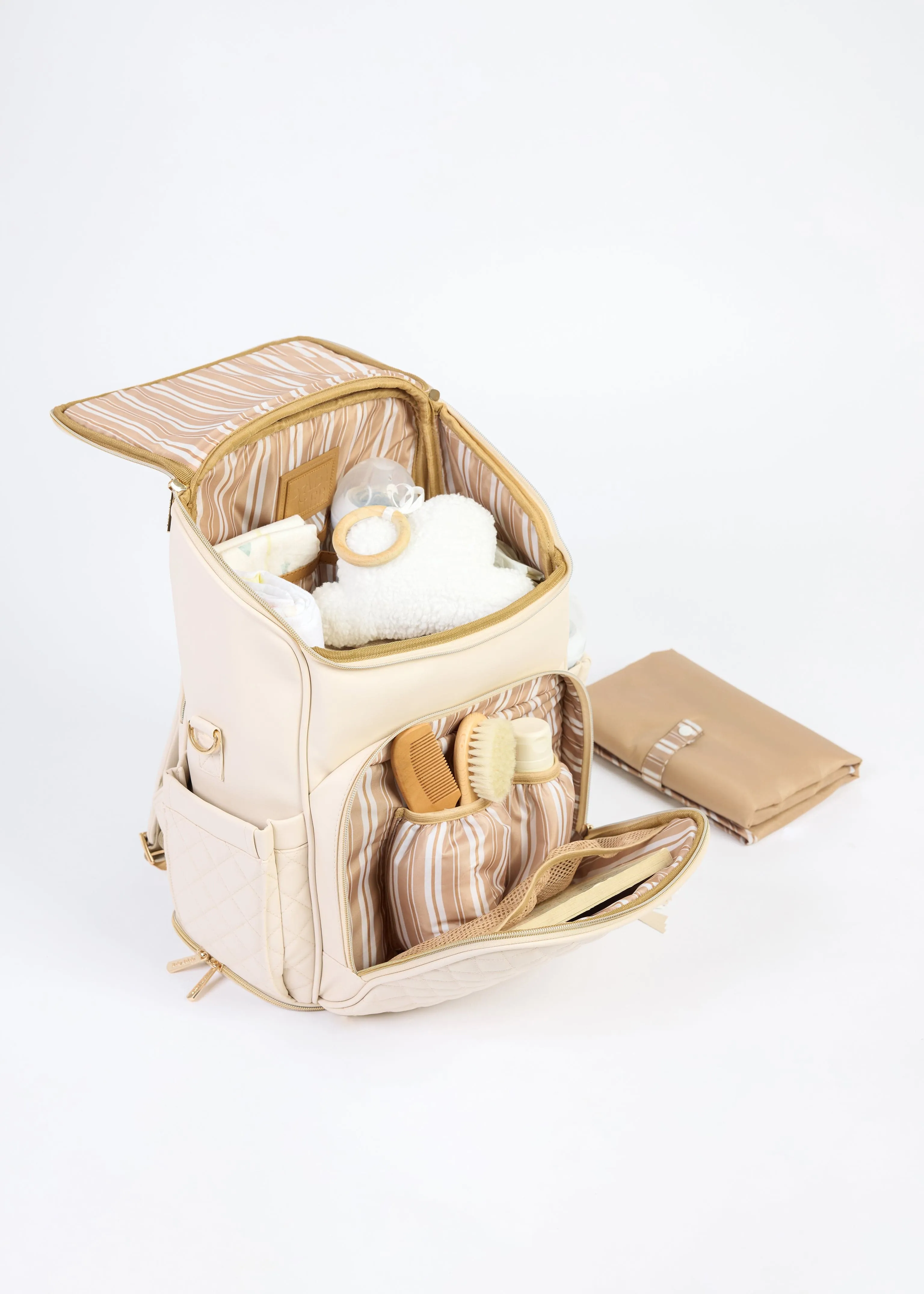 The Super Trooper Luxe Diaper Bag - Ecru