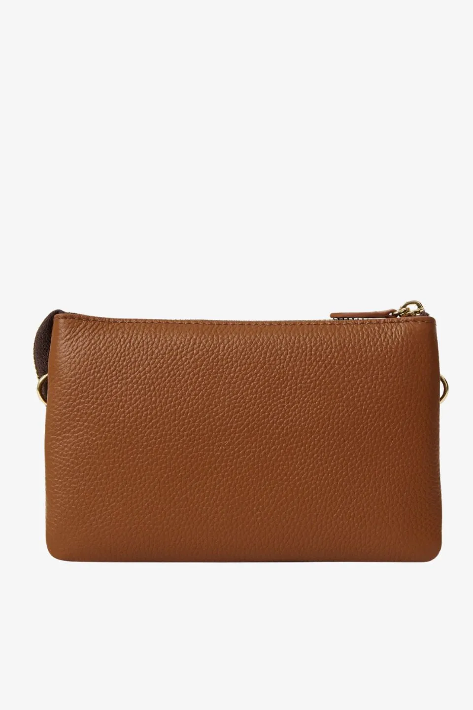 Tilly Multi Pocket Tan Leather Crossbody Clutch