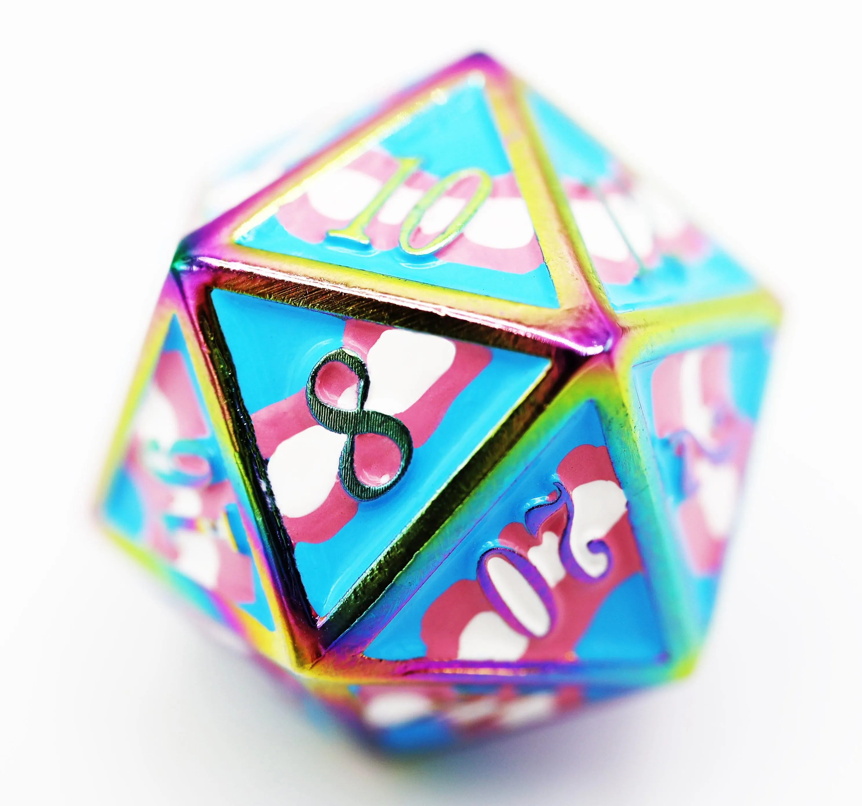 Transgender Pride Flag - Metal RPG Dice Set