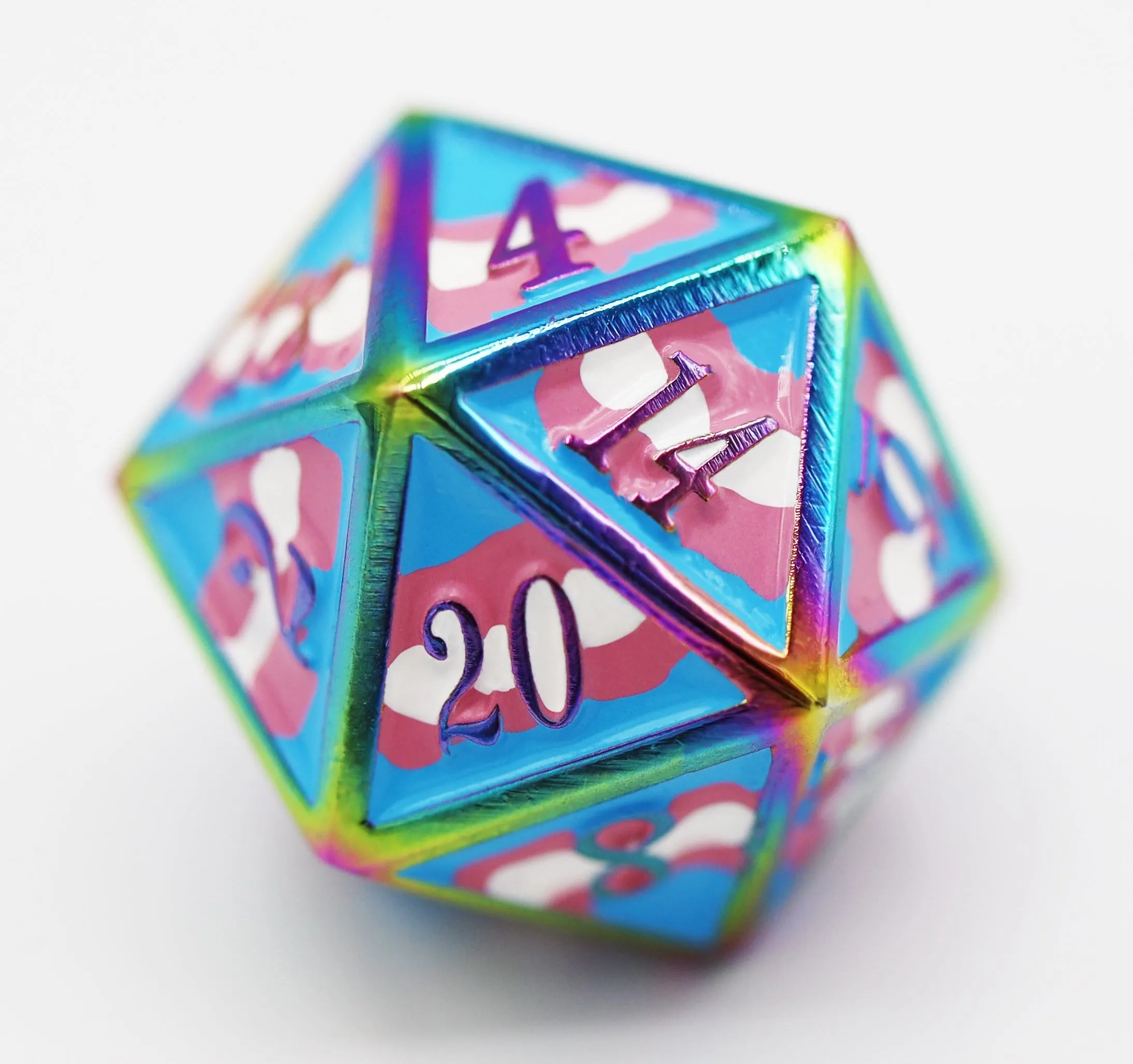 Transgender Pride Flag - Metal RPG Dice Set
