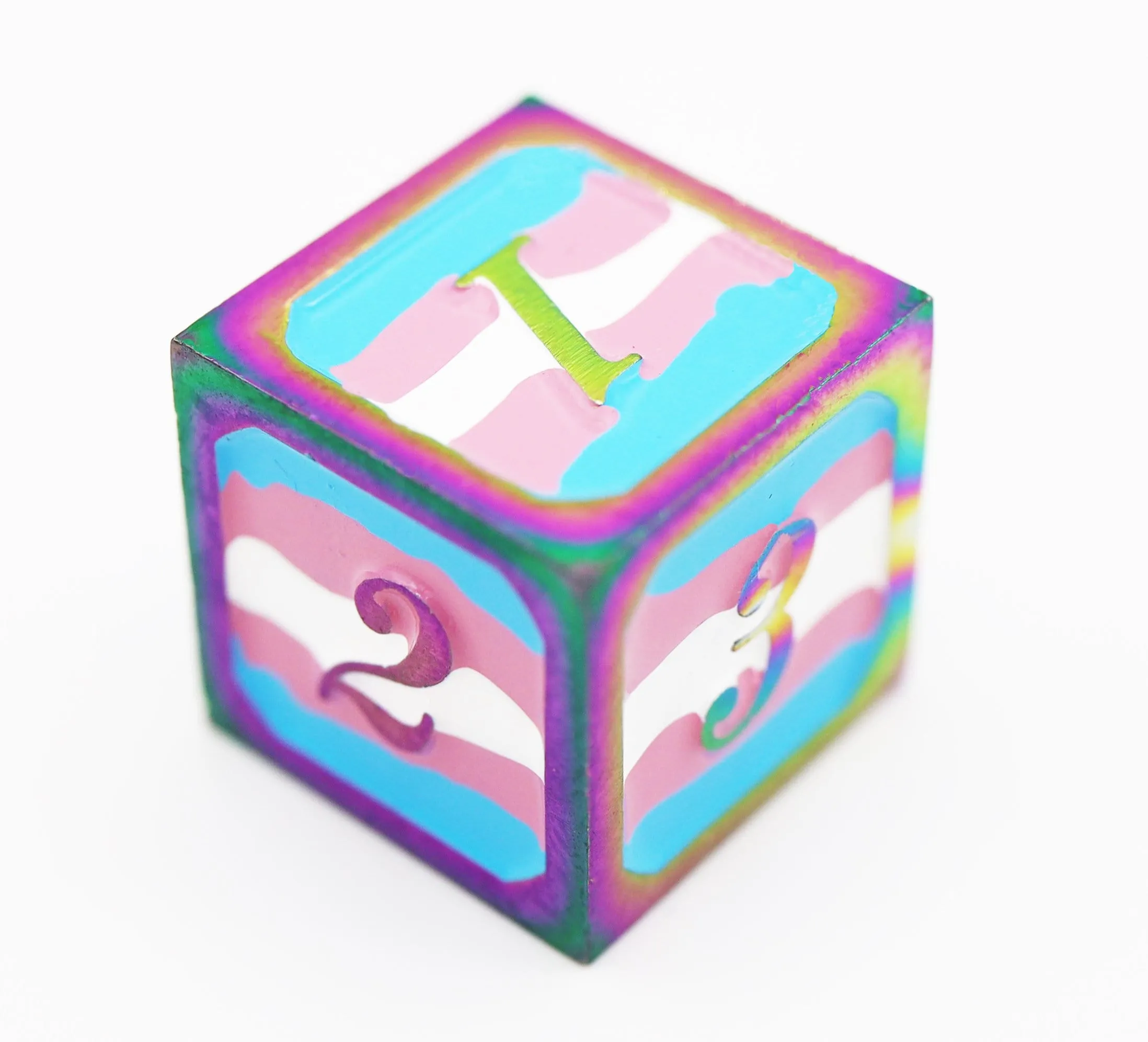 Transgender Pride Flag - Metal RPG Dice Set