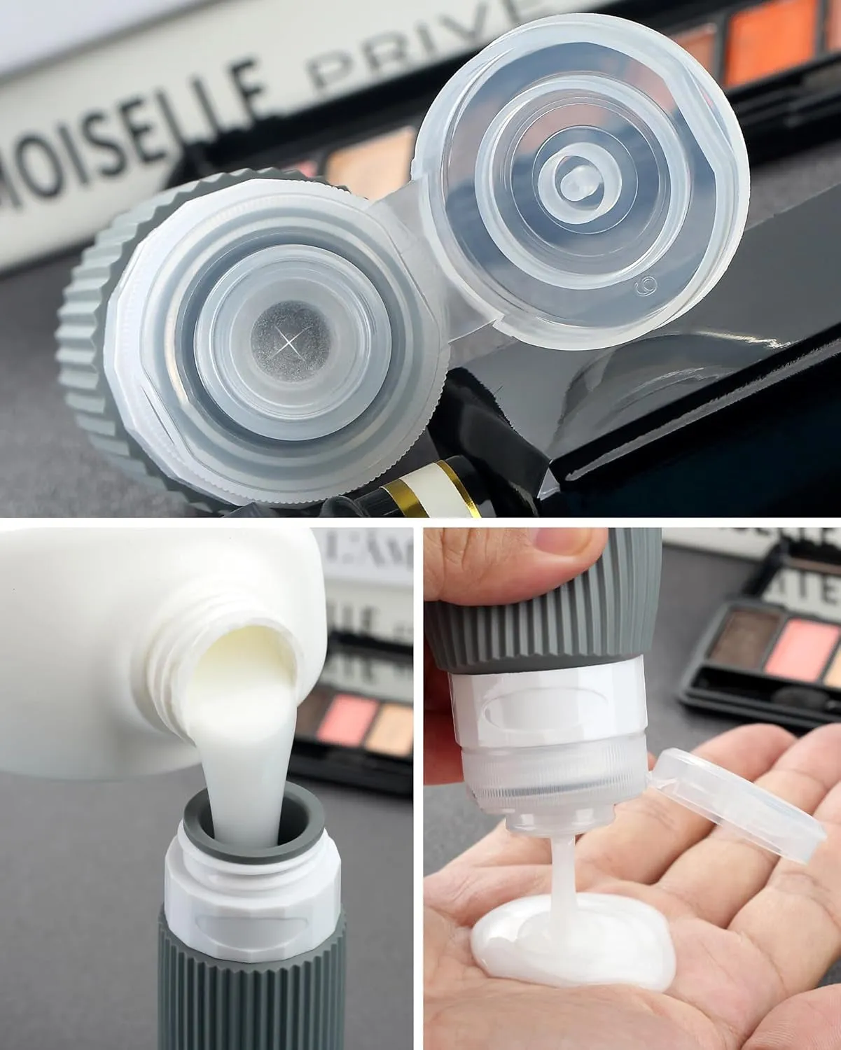Travel Bottles for Toiletries 8 Pack, Tsa Approved Travel Size Toiletries 3 Oz, Travel Containers for Toiletries, with Clear Bag, Leak Proof Silicone Squeezable Travel Essentials Creams Jars