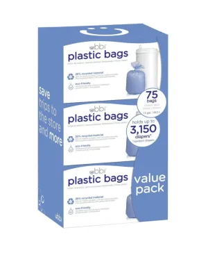 Ubbi Plastic Bags Value Pack (3 packs / 75 bags)