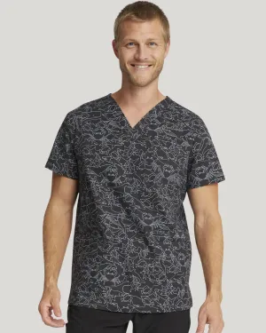 Unisex 'Sea Sketch' Patterned Scrub Top - CK691