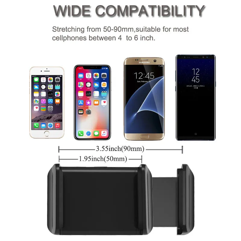 Universal 360 Car Clip Sun Visor Cell Phone Holder Mount Stand GPS Holder in Car Mobile Clip black