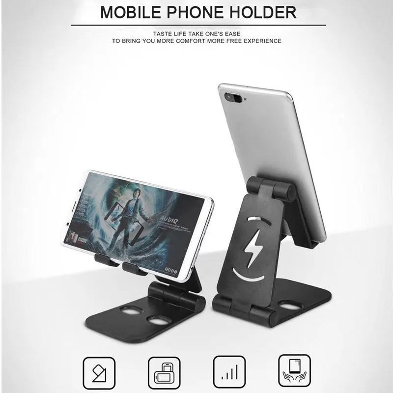 Universal Foldable Desktop Desk Stand Holder Mount for Cell Phone Tablet Pad blue