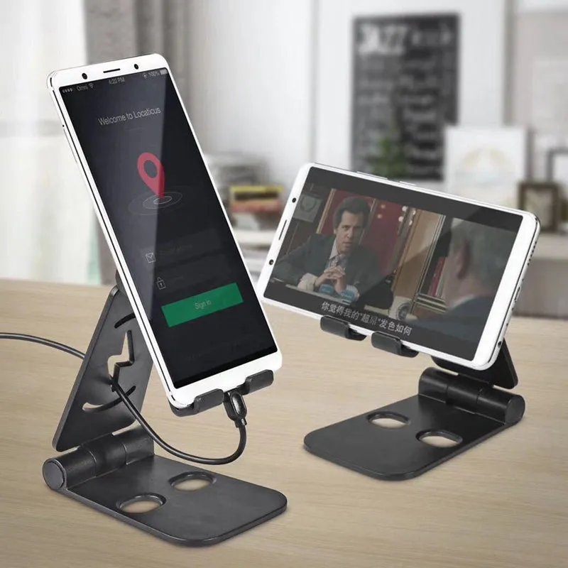 Universal Foldable Desktop Desk Stand Holder Mount for Cell Phone Tablet Pad blue