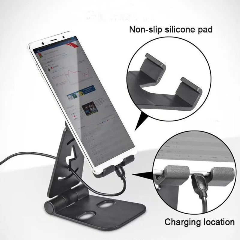 Universal Foldable Desktop Desk Stand Holder Mount for Cell Phone Tablet Pad blue