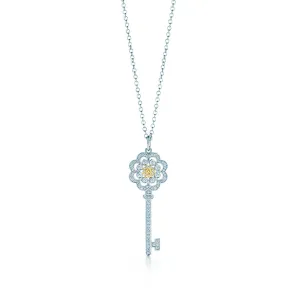 Unlock Happiness Rose Key Pendant Necklace