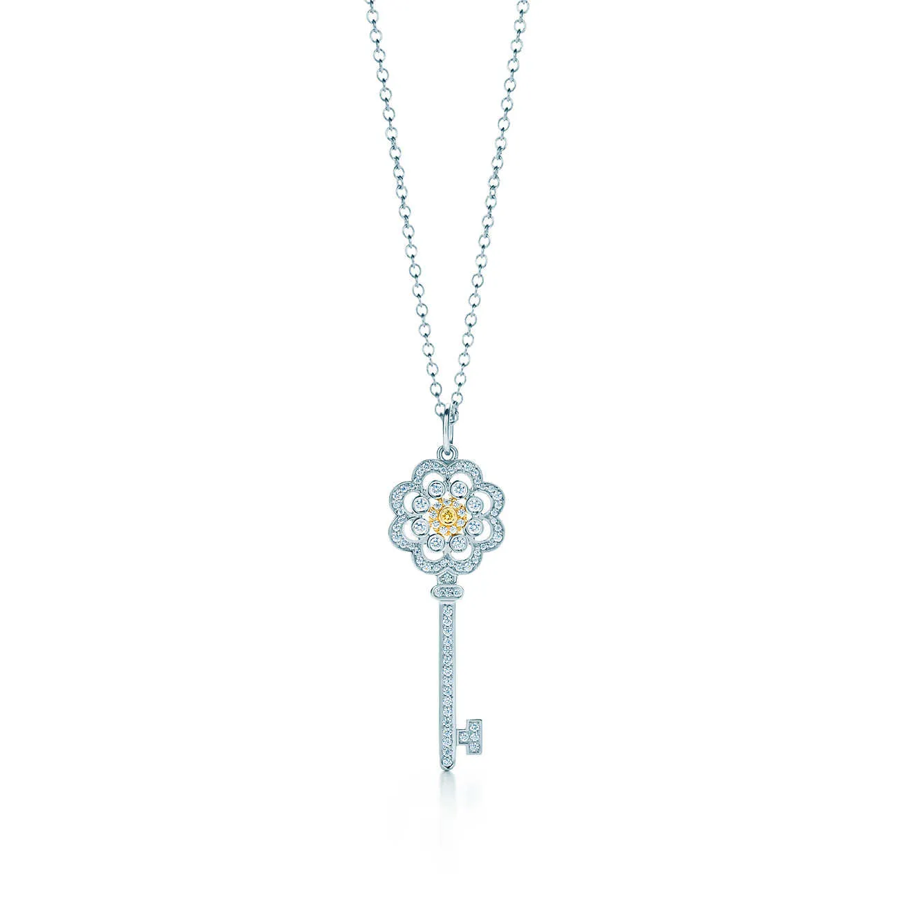 Unlock Happiness Rose Key Pendant Necklace