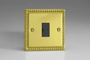 Varilight Classic Georgian Brass 13A Unswitched Fused Spur Back Insert XG6UB